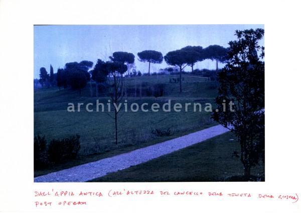 Casale La Giostra: "D'all'Appia Antica (all'altezza del cancello della tenuta della Giostra) - Post operam"