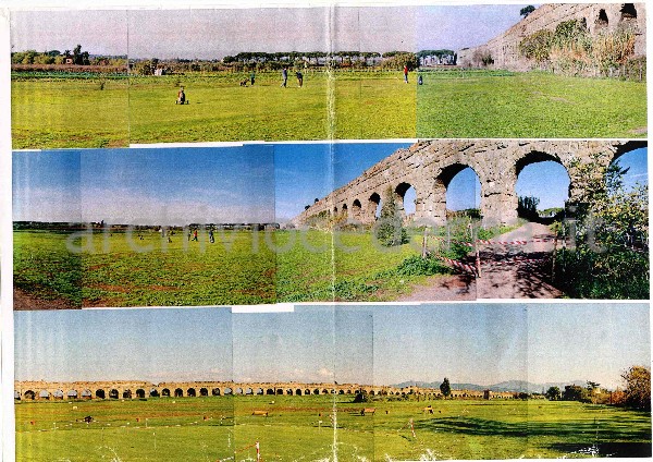 Panoramiche del territorio dell'Acquedotto Appio Claudio con terreni utilizzati come campi da golf