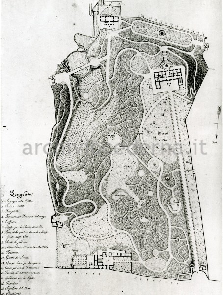 "Villa La Floridiana (Napoli): pianta della villa e del giardino (1826). (Napoli, Museo Nazionale di S.Martino)