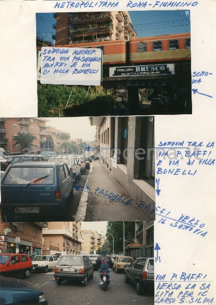 Insieme di fotografie e appunti che descrivono la situazione del quartiere "Villa Bonelli", in particolare del sottovia della metropolitana Roma - Fiumicino