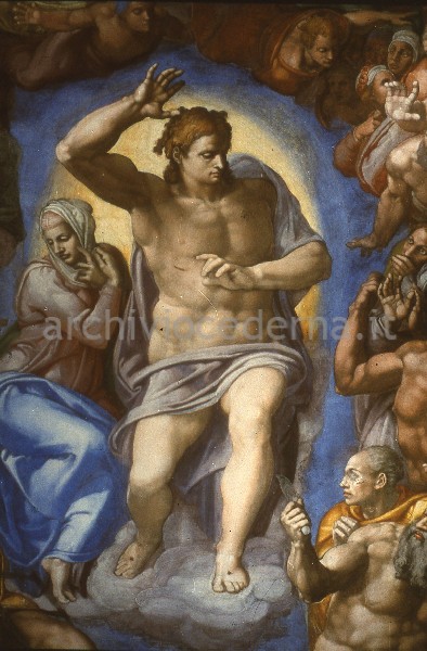 "Il Giudizio Universale (dopo il restauro): Cristo Giudice e la Vergine"