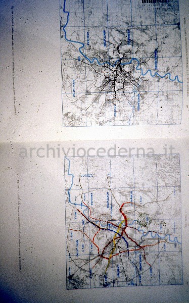 "Roma, l'area archeologica centrale e la citt� moderna", figure 194-195, pagine 144-145: Carichi di traffico viario e della futura rete metropolitana
