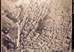 "9) Planimetria aerea dello stato attuale con il tracciato in progetto (zona S. Pietro) da cui risulta chiaramente l'impatto traumatico che essa provoca nonch� l'assenza di sbocco delle strade"