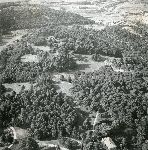 "Villa Ada: veduta della parte centrale della villa verso Forte Antenne (in alto a sinistra)"