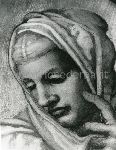 "Il Giudizio Universale (dopo il restauro): la Vergine, particolare della testa"
