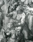 "Il Giudizio Universale (dopo il restauro): gruppo di Santi e Beati alla sinistra del Cristo, particolare"