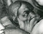 "Il Giudizio Universale (dopo il restauro): figura alla destra del Battista, particolare della testa"