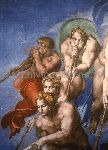 "Il Giudizio Universale (dopo il restauro): gruppo degli angeli tubicini, particolare"